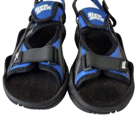 TECH DECK Black & Blue Breaker Velcro Sandals Boy's 12 1/2 - Picture 6 of 8